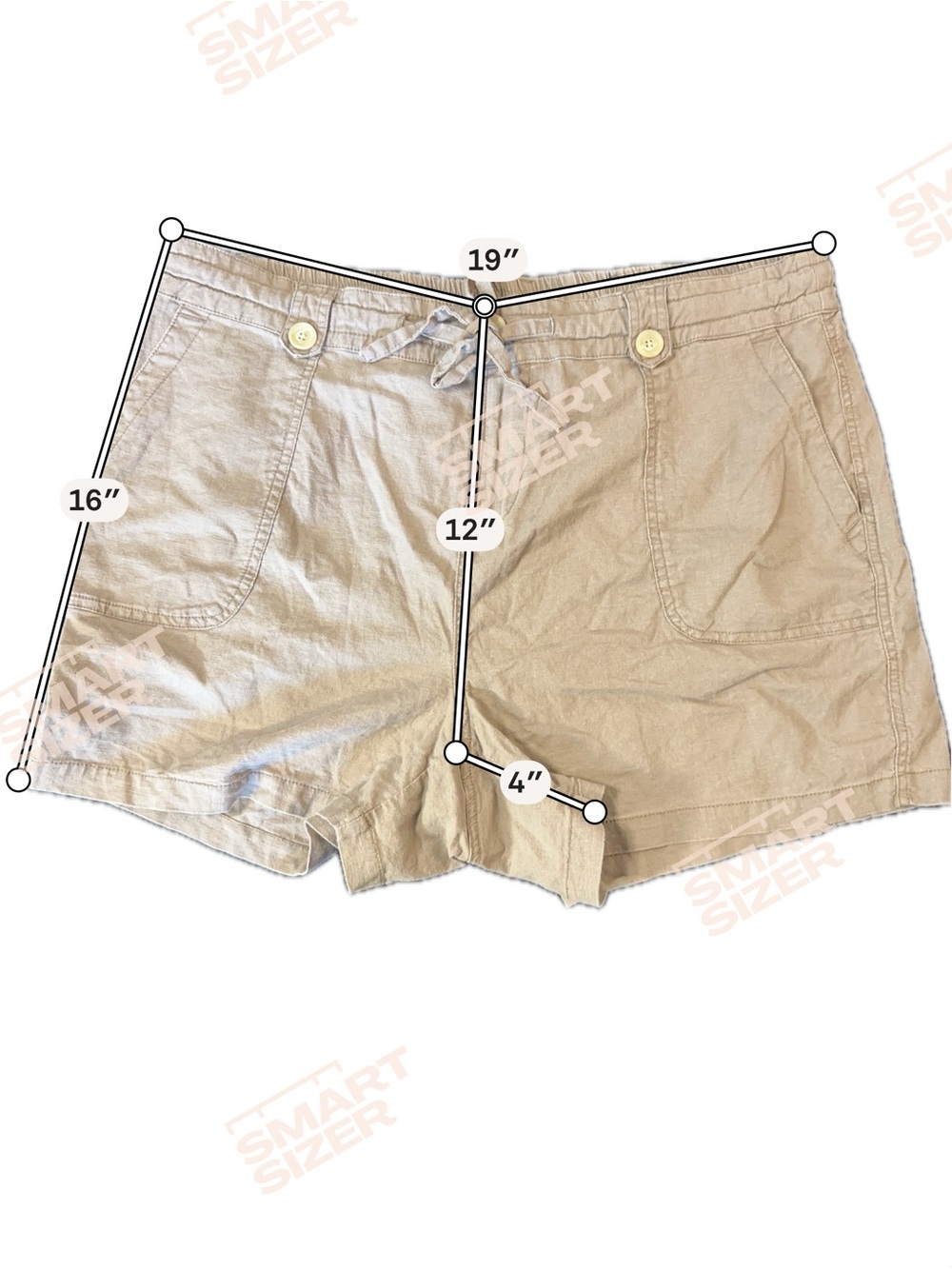 Torrid Taupe Linen Blend Drawstring Shorts Size 16 Relaxed Casual Summer - Picture 5 of 12